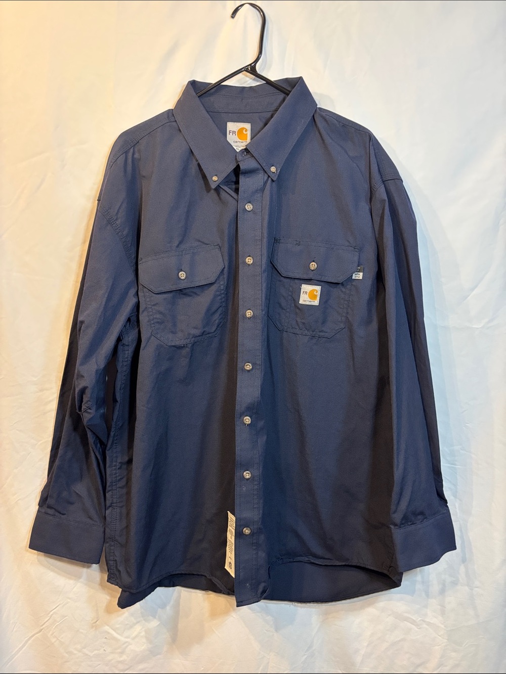 Carhartt FR CAT 2 Flame Resistant Work Shirt 2XL Navy Cintas